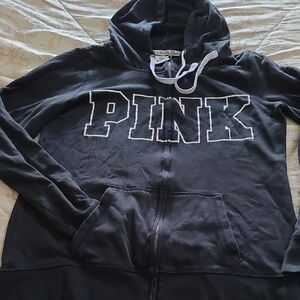 Victoria's Secret Black Hoodie with White PINK Logo